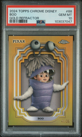 Boo [Gold Refractor] #88 41/50 PSA 10 [Topps Chrome Disney 2024]