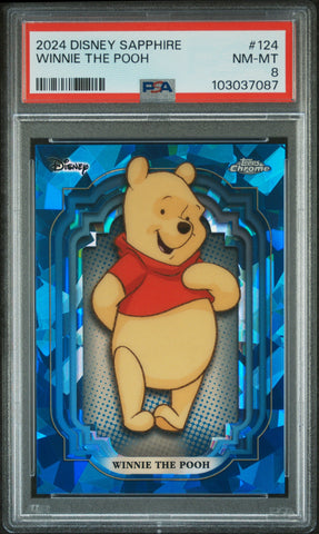 Winnie The Pooh #124 PSA 8 [Topps Chrome Disney Sapphire Edition 2024]
