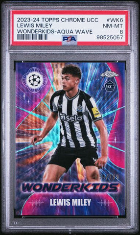 Lewis Miley #WK6 Wonderkids /199 PSA 8 [2023-24 Topps Chrome Uefa Club Competitions]