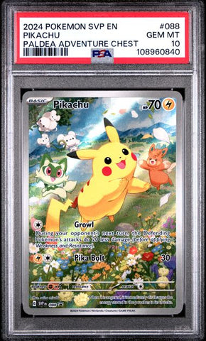 Pikachu [Paldea Adventure Chest] #88 PSA 10 [Pokemon SVP Black Star Promo 2024]