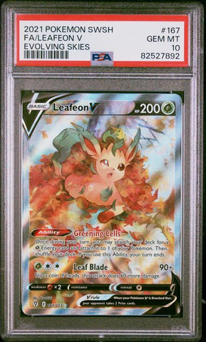 Leafeon V #167 PSA 10 [Evolving Skies]