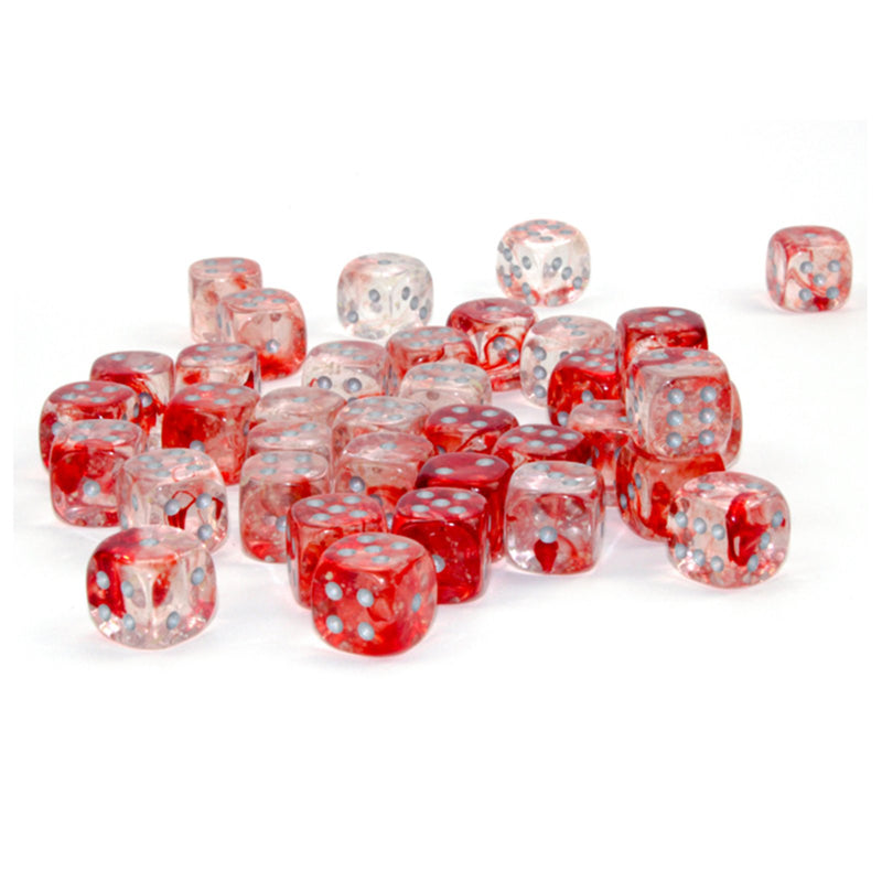 Nebula™ – 12mm d6 Red/silver Luminary Dice Block™