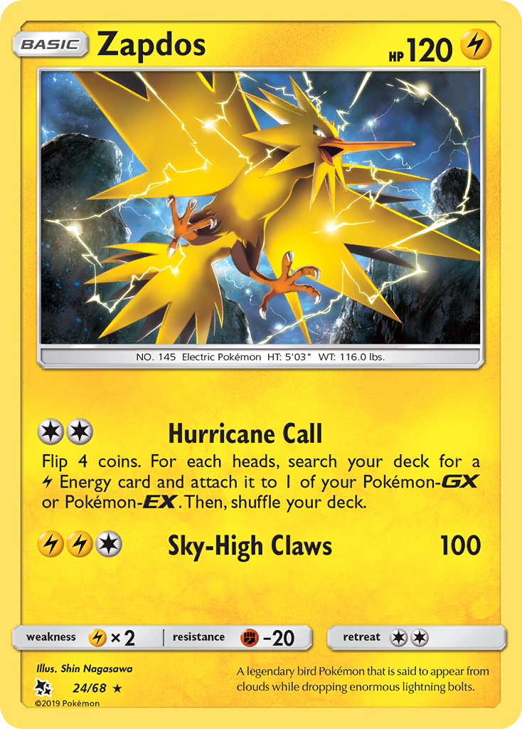 Zapdos (24/68) [Sun & Moon: Hidden Fates]