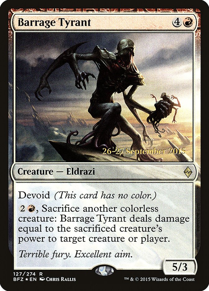 Barrage Tyrant (Prerelease Promo) [Battle for Zendikar Prerelease Promos]