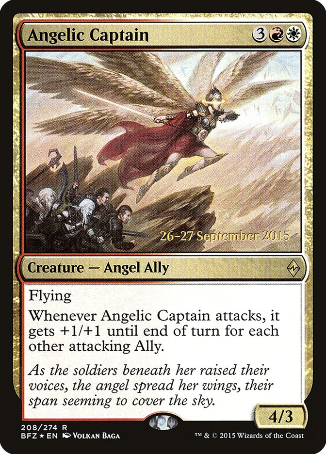 Angelic Captain (Prerelease Promo) [Battle for Zendikar Prerelease Promos]