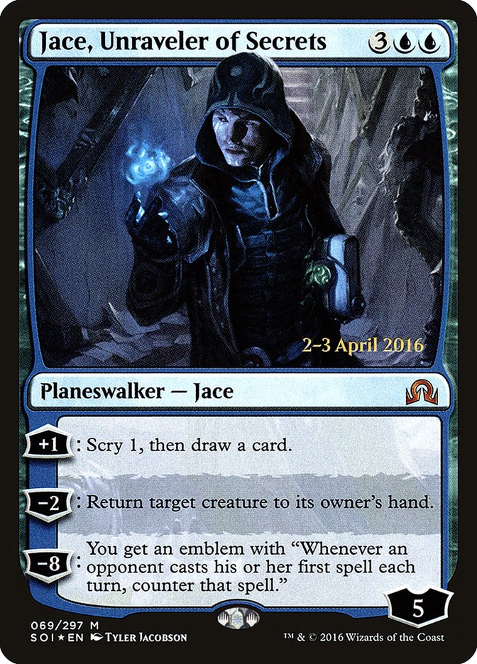 Jace, Unraveler of Secrets [Shadows over Innistrad Promos]