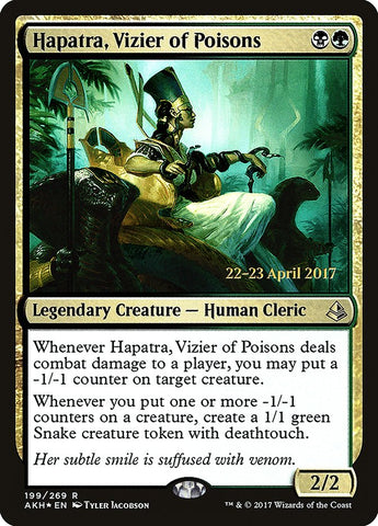 Hapatra, Vizier of Poisons (Prerelease Promo) [Amonkhet Prerelease Promos]