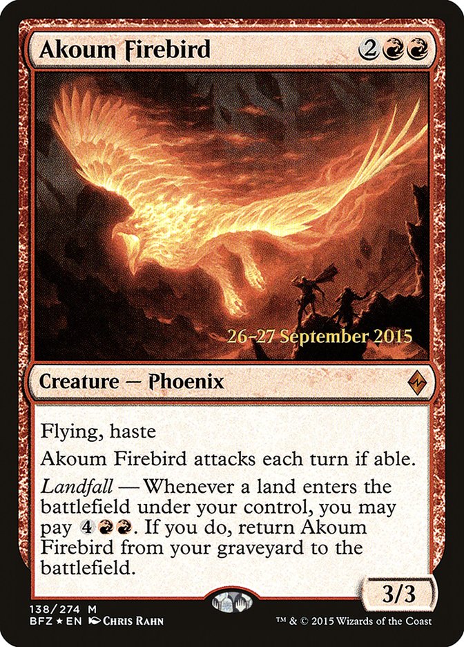 Akoum Firebird (Prerelease Promo) [Battle for Zendikar Prerelease Promos]