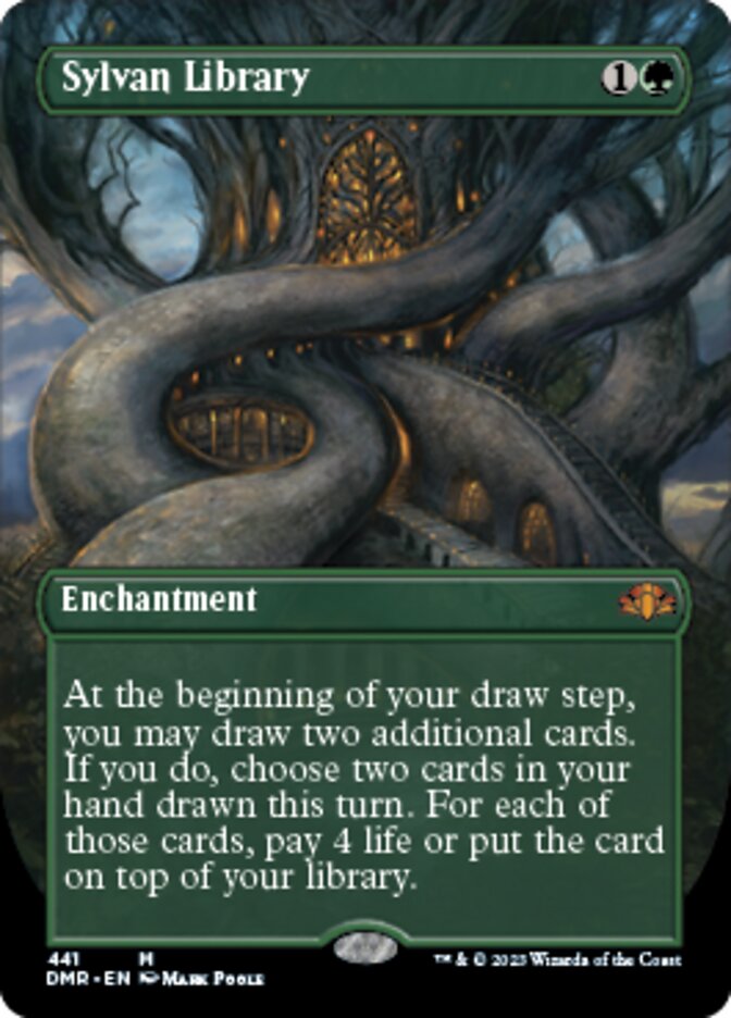 Sylvan Library (Borderless Alternate Art) [Dominaria Remastered]