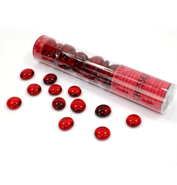 Chessex Glass Gaming Stones - Crystal Red (40)