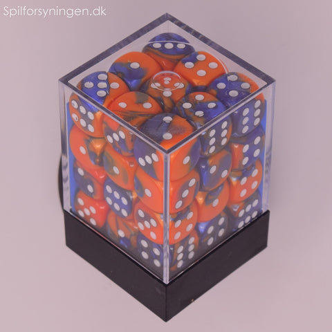 Gemini™ - 12mm d6 Blue-Orange w/white Dice Block