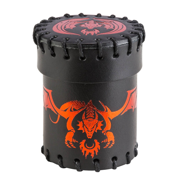 Flying Dragon Black & red Leather Dice Cup forside