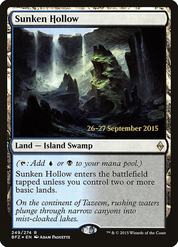Sunken Hollow (Prerelease Promo) [Battle for Zendikar Prerelease Promos]
