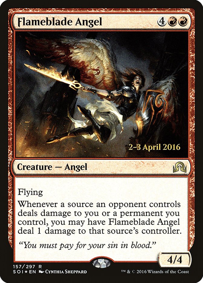 Flameblade Angel [Shadows over Innistrad Promos]