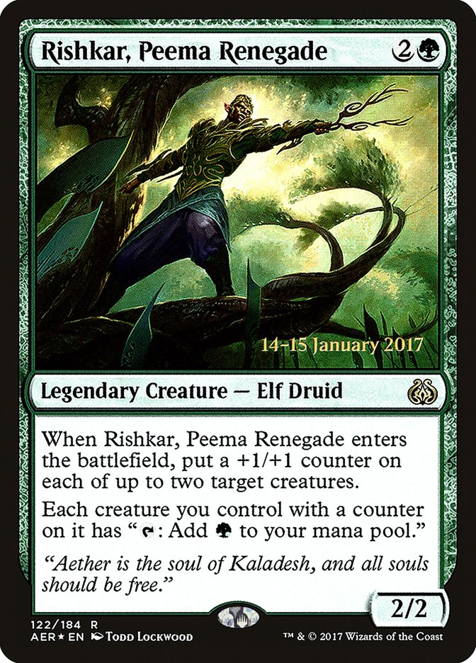 Rishkar, Peema Renegade (Prerelease Promo) [Aether Revolt Prerelease Promos]