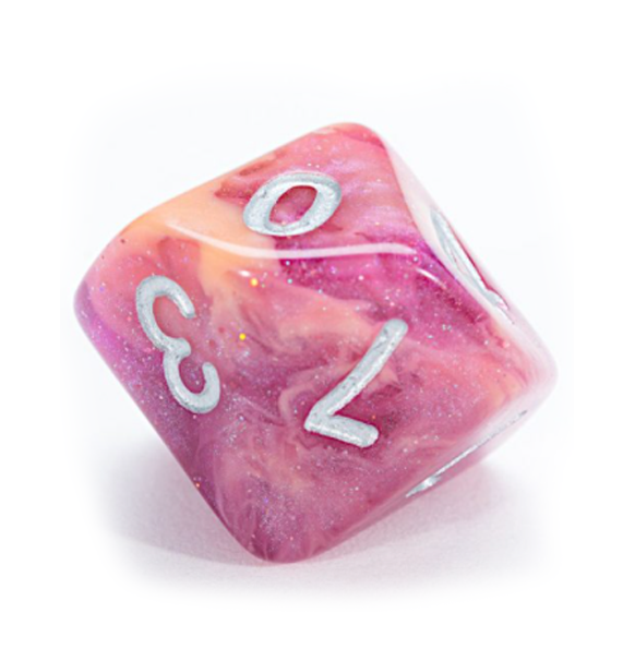 Aether Dice: Polyhedral Dice Set - Rasberry and Cream