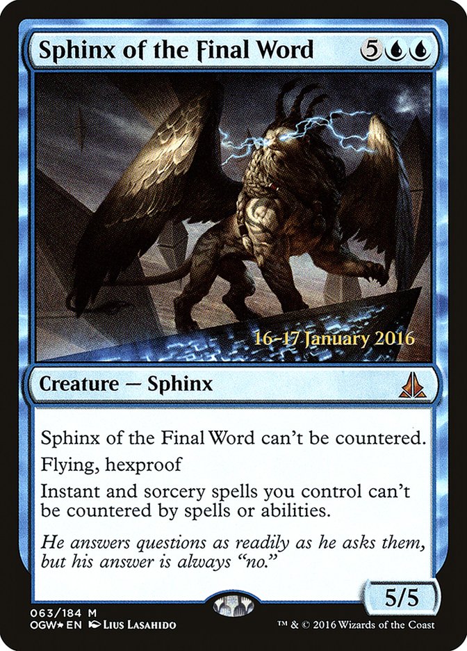 Sphinx of the Final Word [Oath of the Gatewatch Promos]