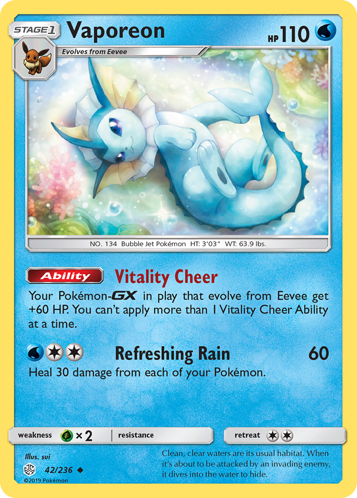 Vaporeon (42/236) [Sun & Moon: Cosmic Eclipse]