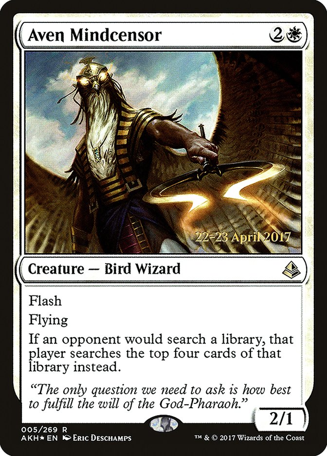 Aven Mindcensor (Prerelease Promo) [Amonkhet Prerelease Promos]