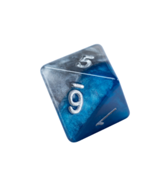 Halfsies Dice: Polyhedral Dice Set - The Heir: d8