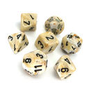 Marble™ - Polyhedral Ivory w/black 7-Die Set indhold