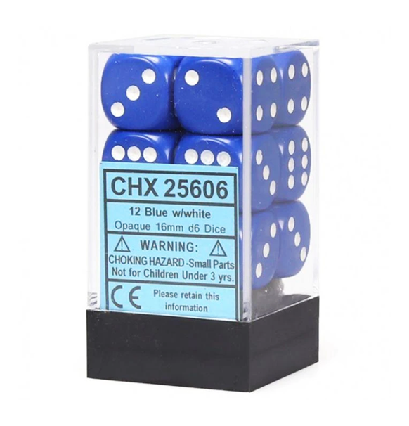 Opaque™ – 16mm d6 Blue w/white Dice Block