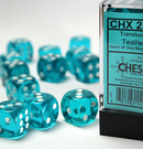 Translucent – 16mm d6 Teal w/white Dice Block™